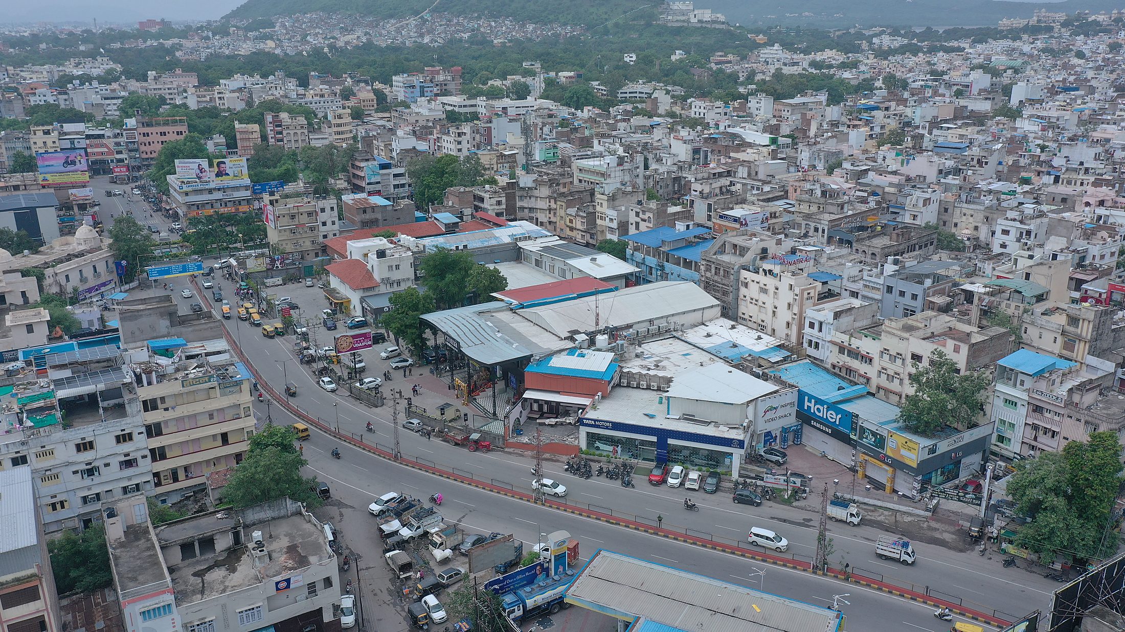 Aerial view of Udaipur Central, Ashoka Cinema Compound, Surajpole