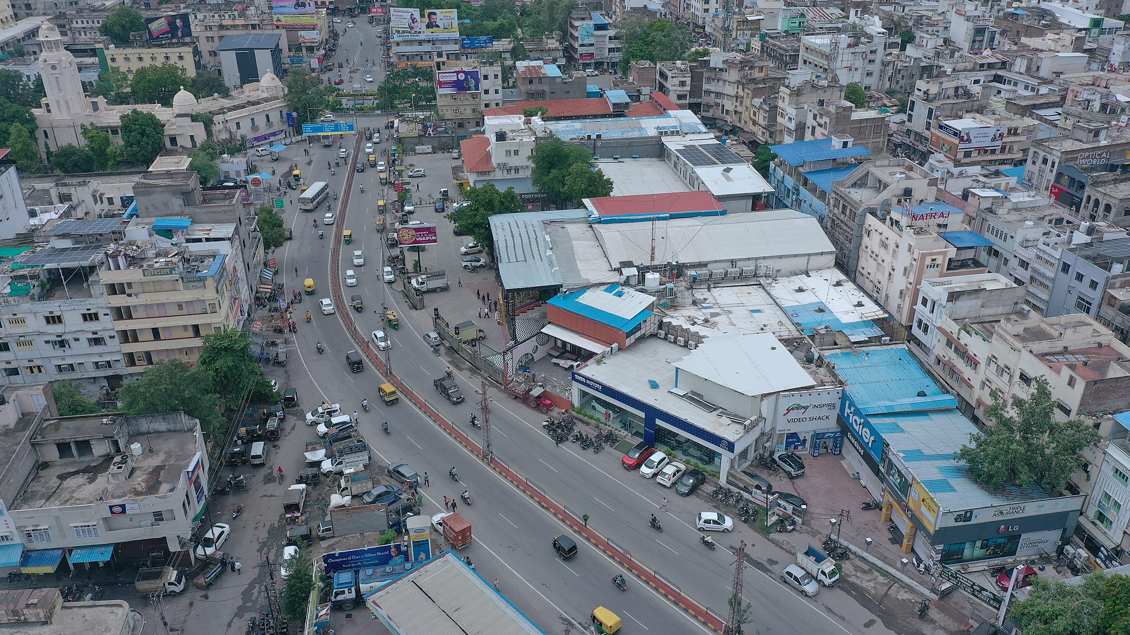 Wide aerial of the compound